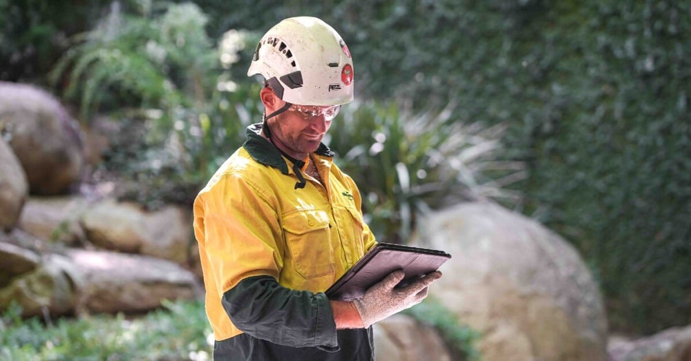 Arborcraft consultant looking at IPAD